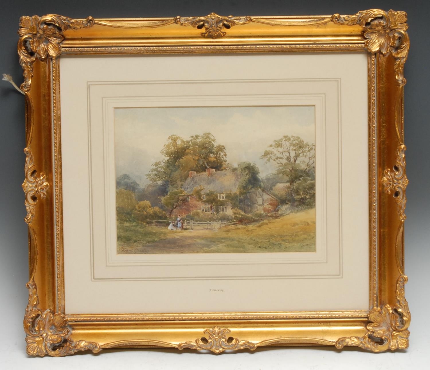 Frank Gresley (1855-1936) Thatched Cottage, near Markeaton signed, watercolour, 18.5cm x 25cm