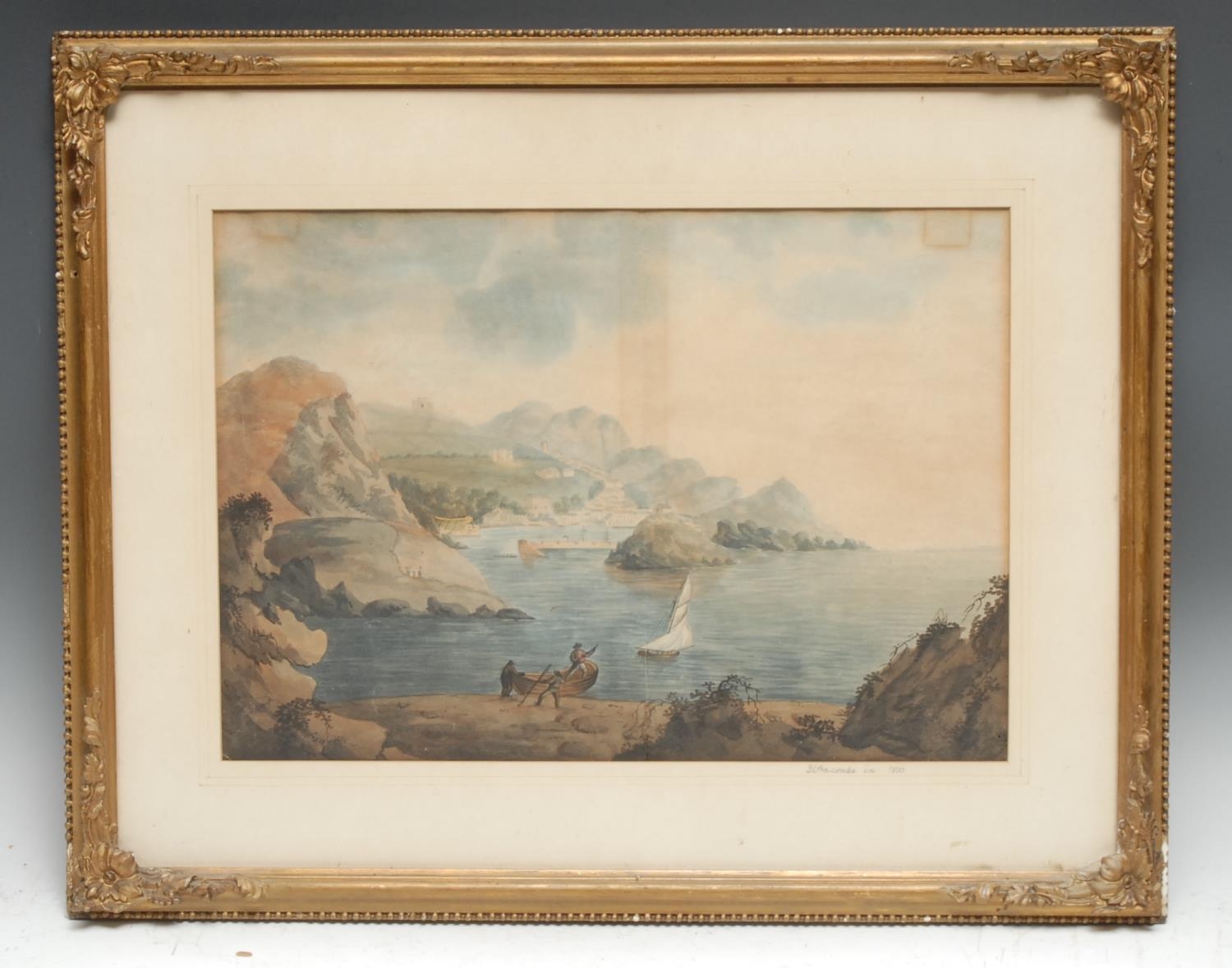 English School (19th century), Ilfracombe in 1800, unsigned, watercolour, 29cm x 32cm