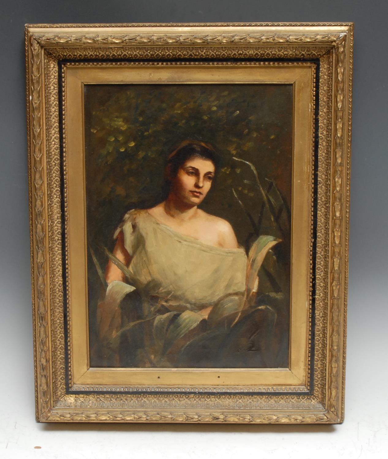 Isa Thompson (19th century) Portrait of a Lady signed to verso, dated 1882, oil on canvas