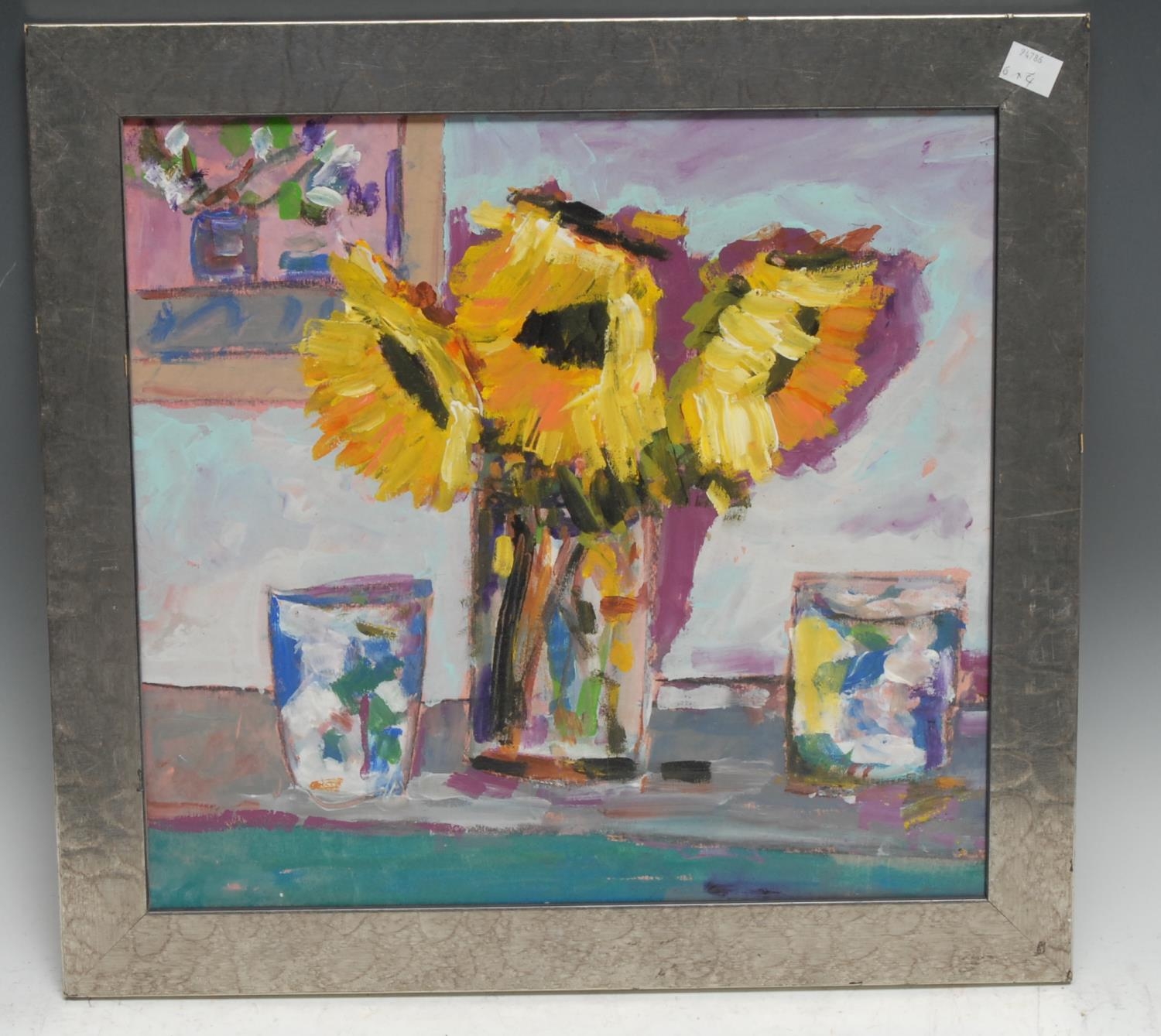 St Ives School Still Life, Sunflowers oil on board, 35cm x 37cm;  others (4)
