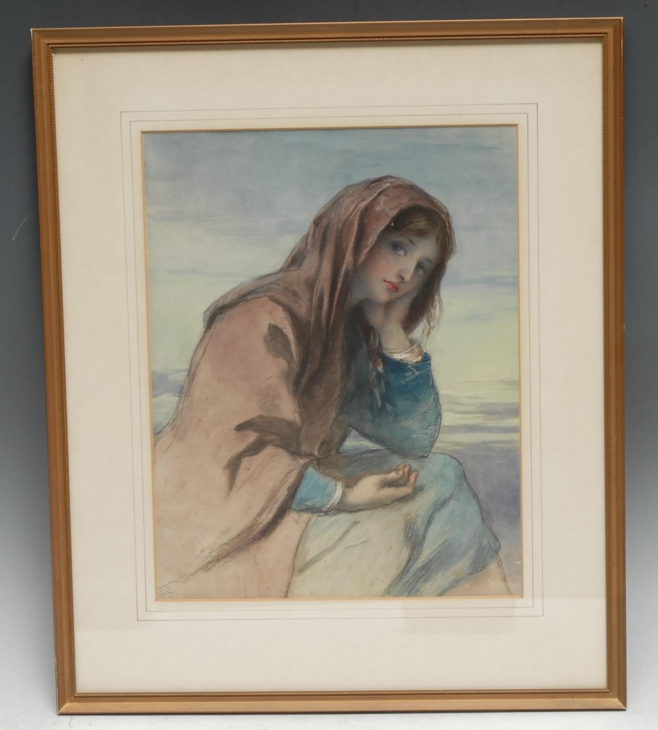 J* A* Houston (early 20th century) Longing for the Return watercolour, 30cm x 24cm