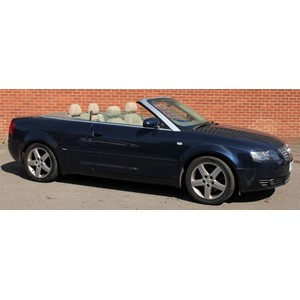 A 2003 Audi A4 2.4 Sport cabriolet convertible in blue, petrol, five speed manual, registration number P19AKE, odometer reading 61,196 miles, presented with V5C, one key, last MOT test 7th November 2019 at 60,987 miles