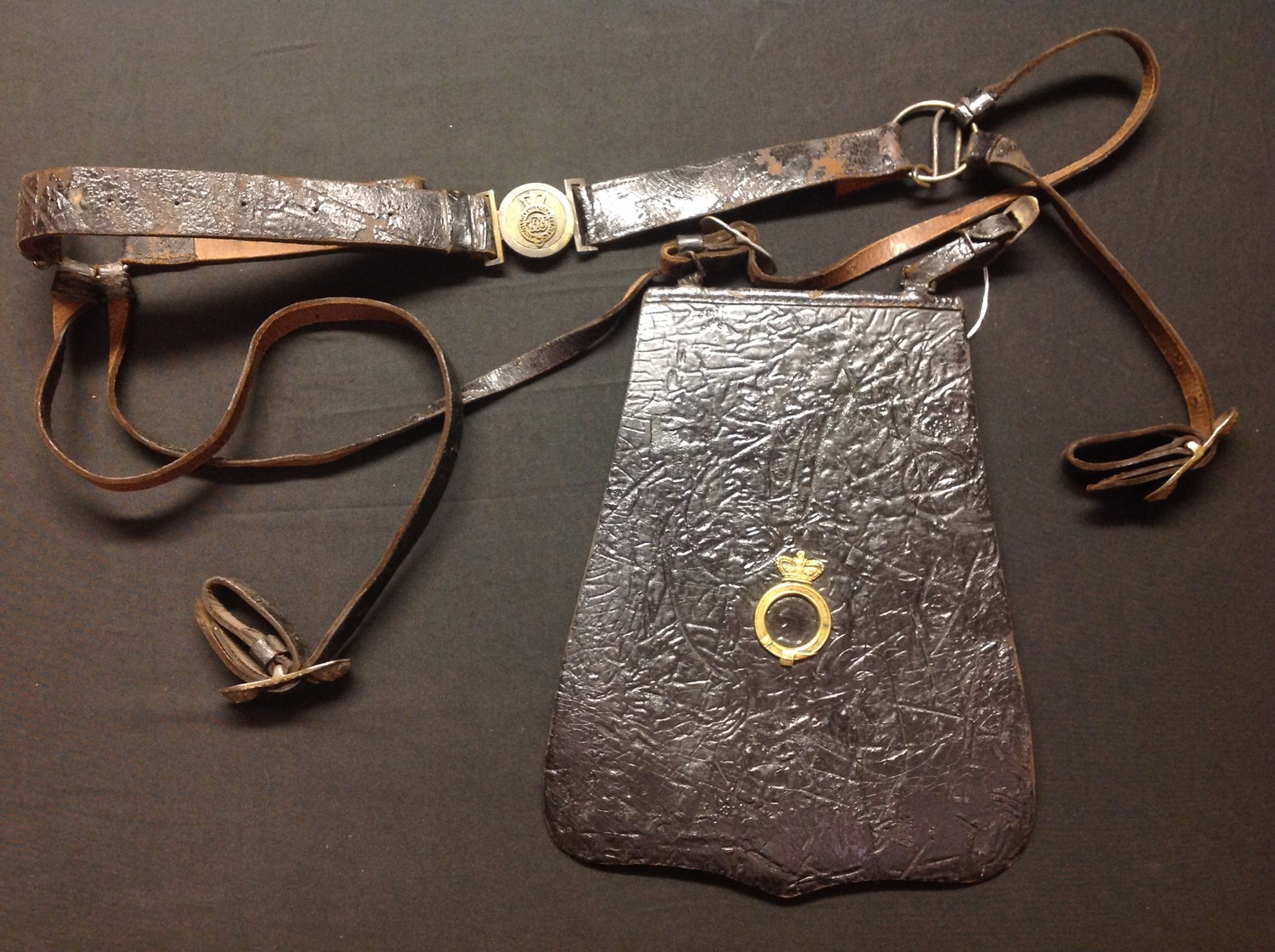 Georgian / Victorian British Army Officers Sabretashe. Marked "Mr Shawcross, Mt Troop No18, KC YC", complete with straps and belt and buckle.