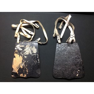 Pair of Victorian Cavalry Officers Sabretashes. Both have three white leather straps attatched. No makers marks or dates.