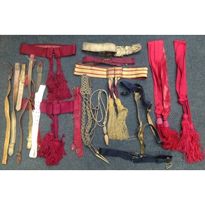 Victorian and Edwardian British Army Officers Full Dress Belts, Sword belts, sashes, under belts, aiguillettes, etc.
