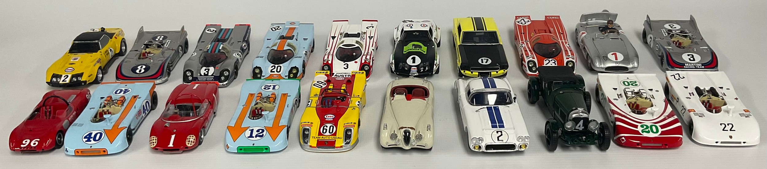 Spark Models - Porsche 917K, 1/43 scale; Porsche 908, 1/43 scale; S4626 Porsche 908/3, 1/43 scale; S2949 Chevrolet Corvette; S5858 Mercedes-Benz 300 SLR; Chevrolet Corvette C1; S2442 Aurelia B20; Jaguar XK120; US053 Lotus 19; etc, unboxed (20)