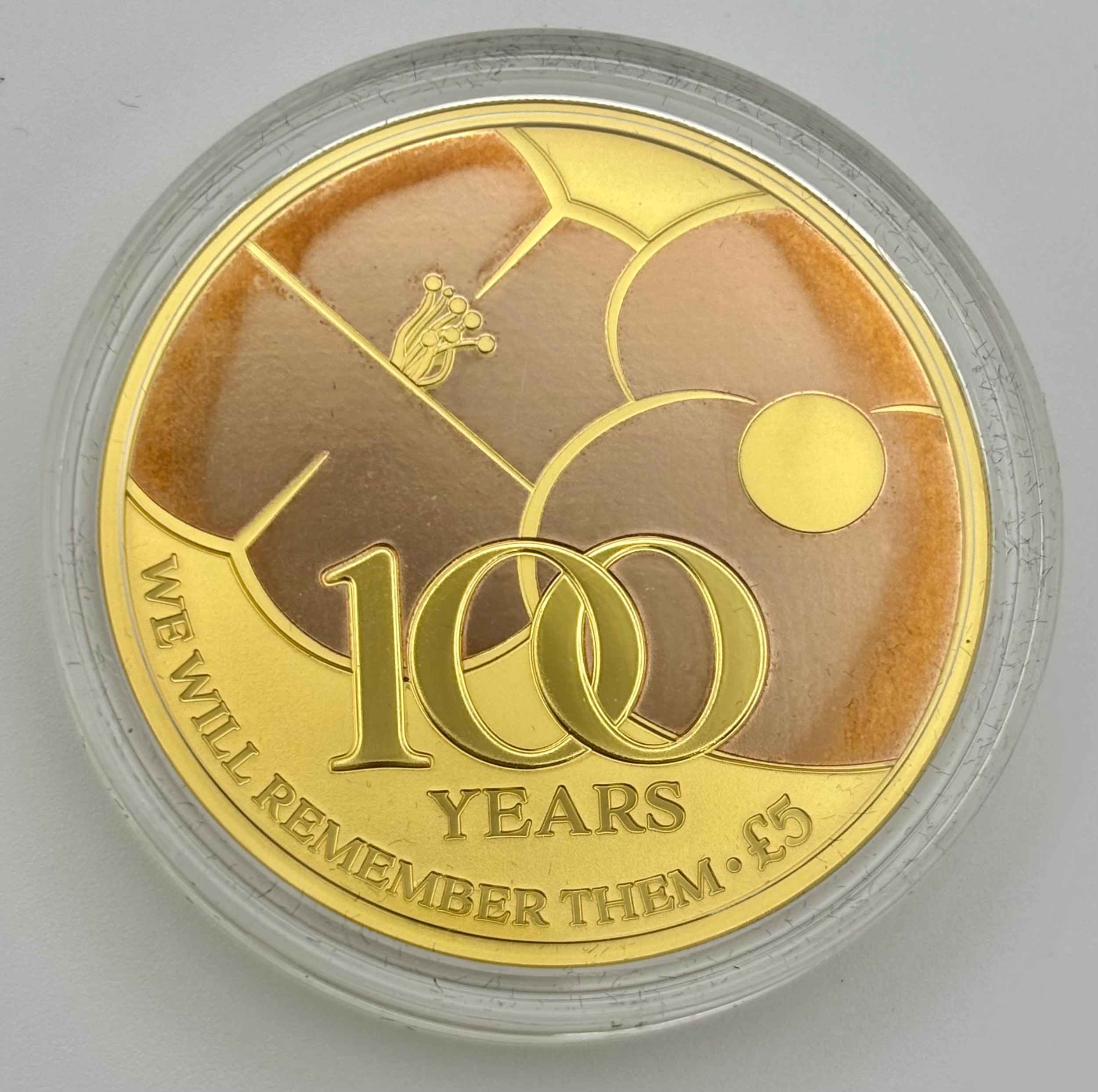 Gold proof coins - Westminster, 24ct gold The Royal British Legion Centenary five pound coin, 31.1g, limited edition 20/50, 2021, certificate of authenticity, lined case and cardboard sleeve