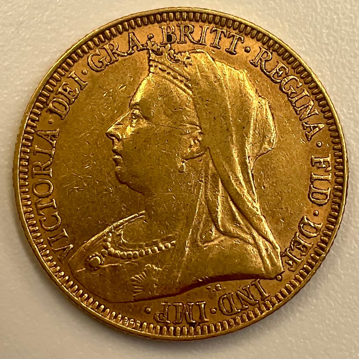 A Victorian gold sovereign, 1893