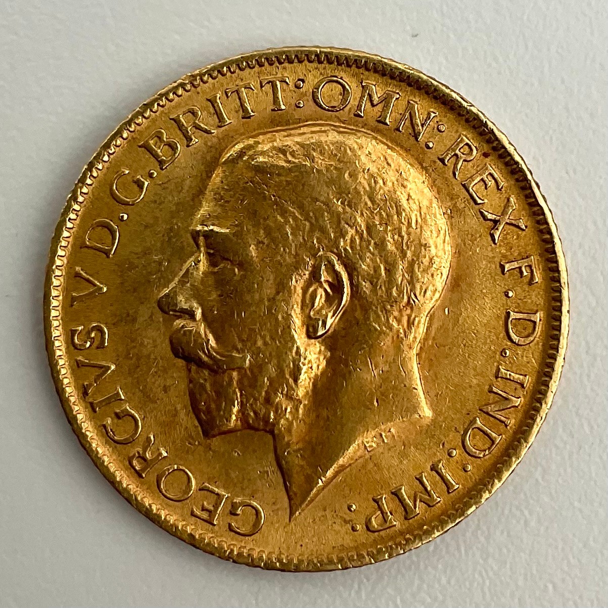 A George V sovereign, 1913, 8g