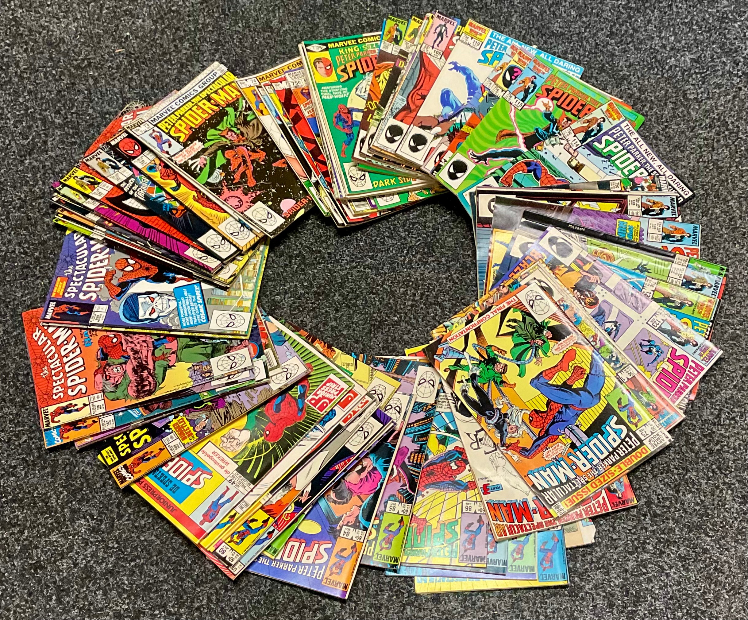 Marvel Comics - Web of Spider-Man, issue 3, 1985 and later, approx. 42; Giant-Sized Annual, Web of Spider-Man, issue 3, 1987; The Amazing Spider-Man, issue 119 (1973) and later; The Spectacular Spider-Man; annuals, etc (qty)