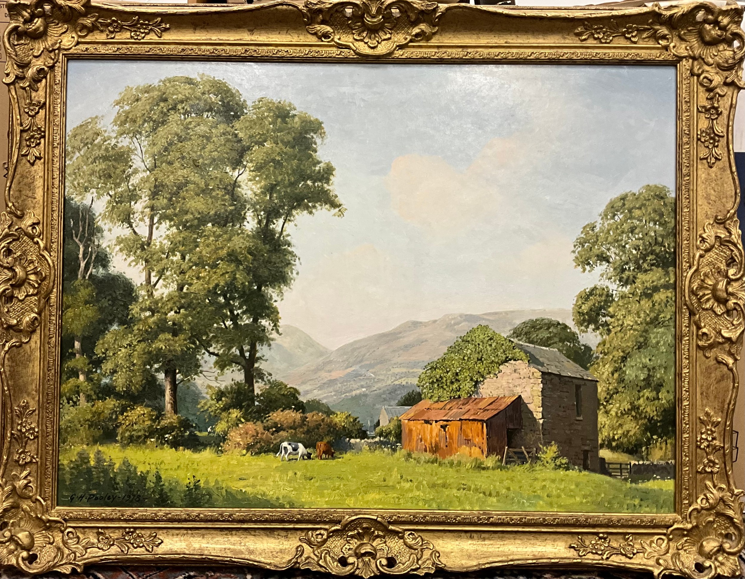 Geoffrey Herbert Pooley (British, 1908 - 2006) Barbondale From The Lune Valley, Westmorland signed, dated 1978, oil on board, 55cm x 75cm