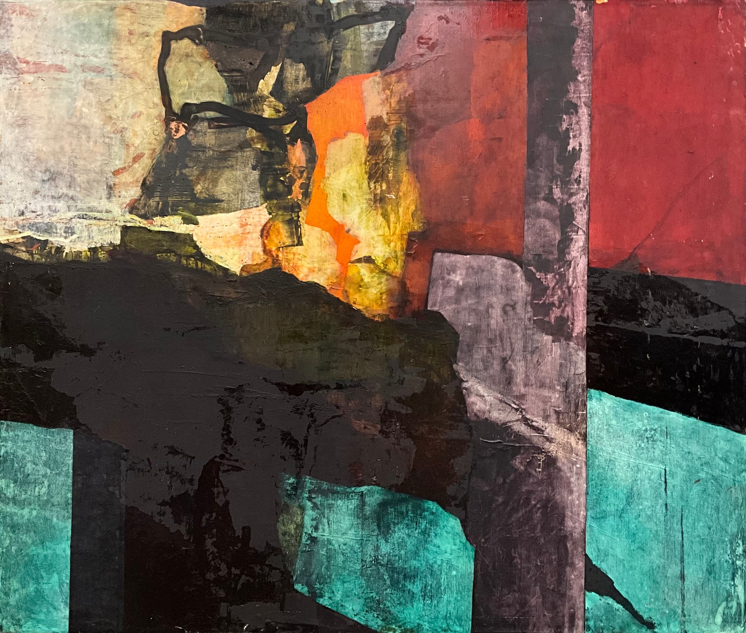 Zoë Benbow (bn. 1963, Modern British School)  The Red Plateau, 1964,  signed, titled, and dated verso, oil on canvas, 172cm x 202cm.  ARR apply to this lot.