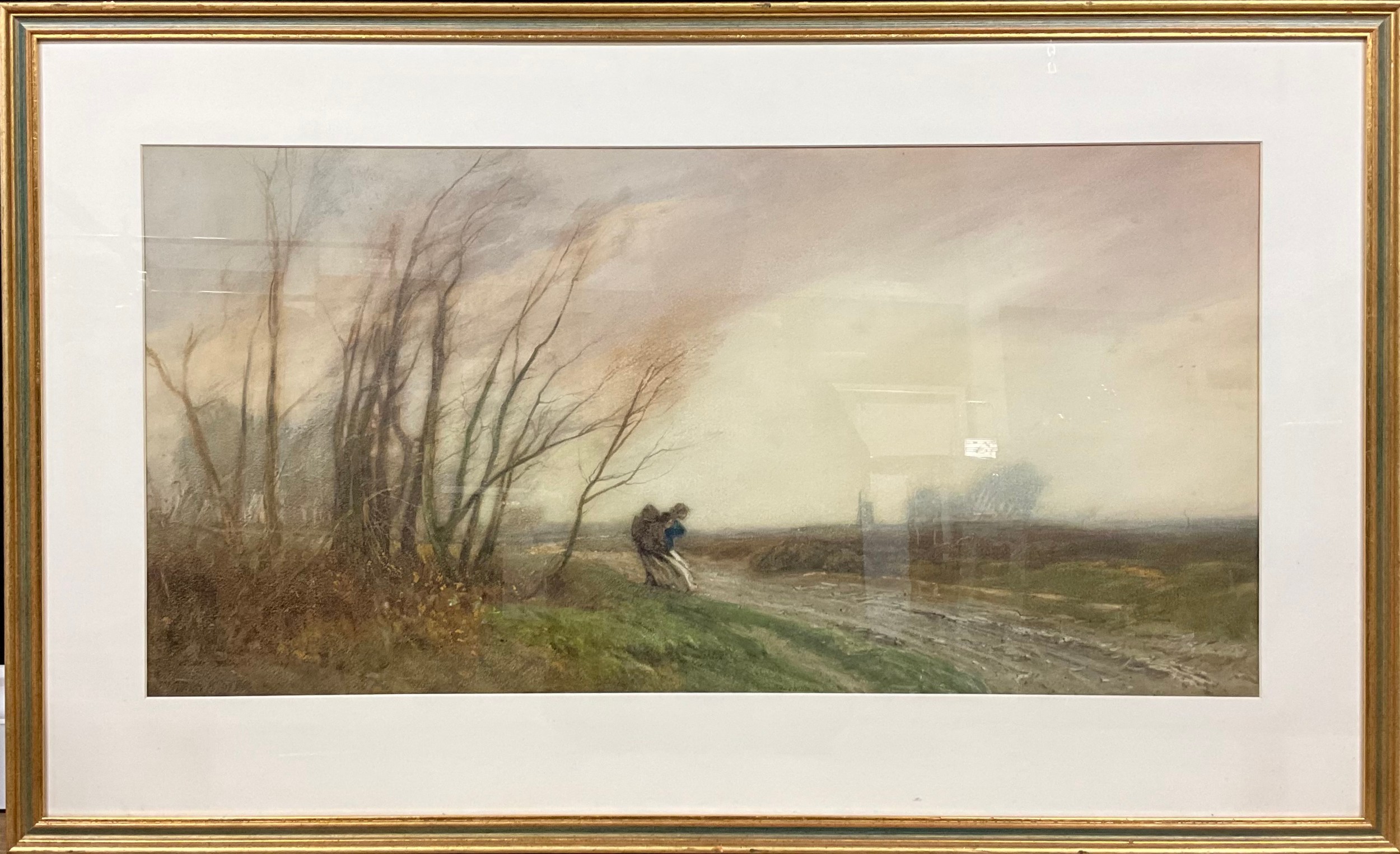 William Tatton Winter, RBA, (1855-1928), A Windswept Landscape, signed, watercolour, 44cm x 88cm.