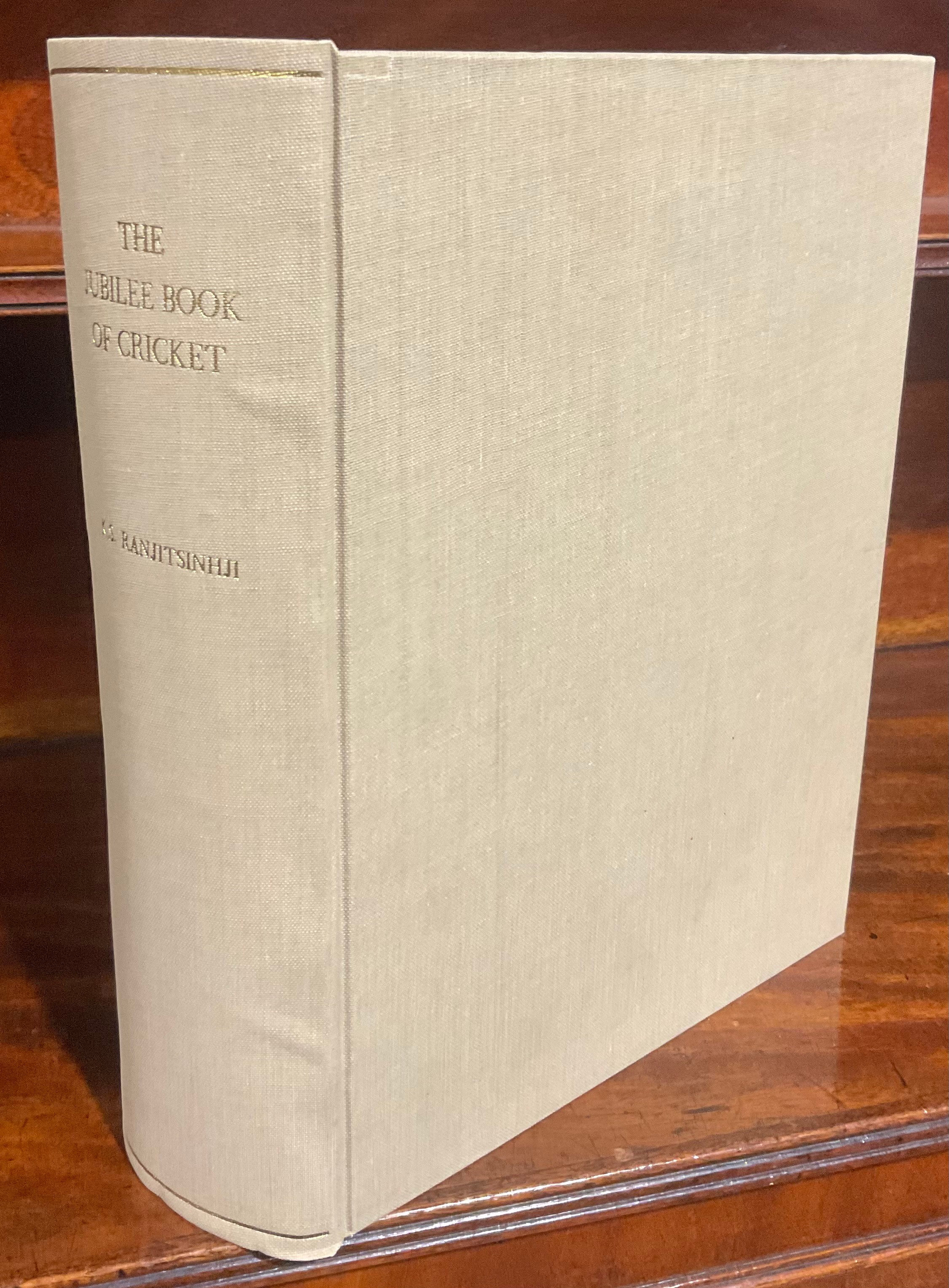 Book – Cricket interest: Ranjitsinhji (Col. HH Kumar Sri Sir, Viphaji II, Jam Sahab of Nawanagar, 1872-1933), The Jubilee Book of Cricket, 1st limited edition no. 282/350, 6 Vols. in one, signature of author, London & Edinburgh William Blackwood, 1897, royal 8vo, xvi + 474pp hand-cut paper, photographic frontis of author and 21 other illus., numerous other plates, bound oatmeal cloth, gilt titles to spine (1)
